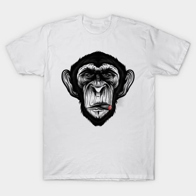 Cigar Chimp T-Shirt by mikethepacheco